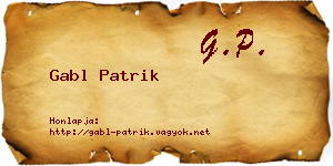 Gabl Patrik névjegykártya